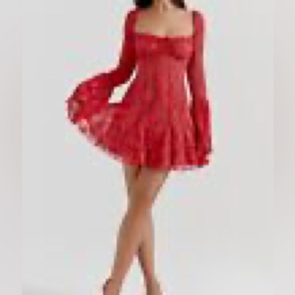 Elegant Red Lace Dress
